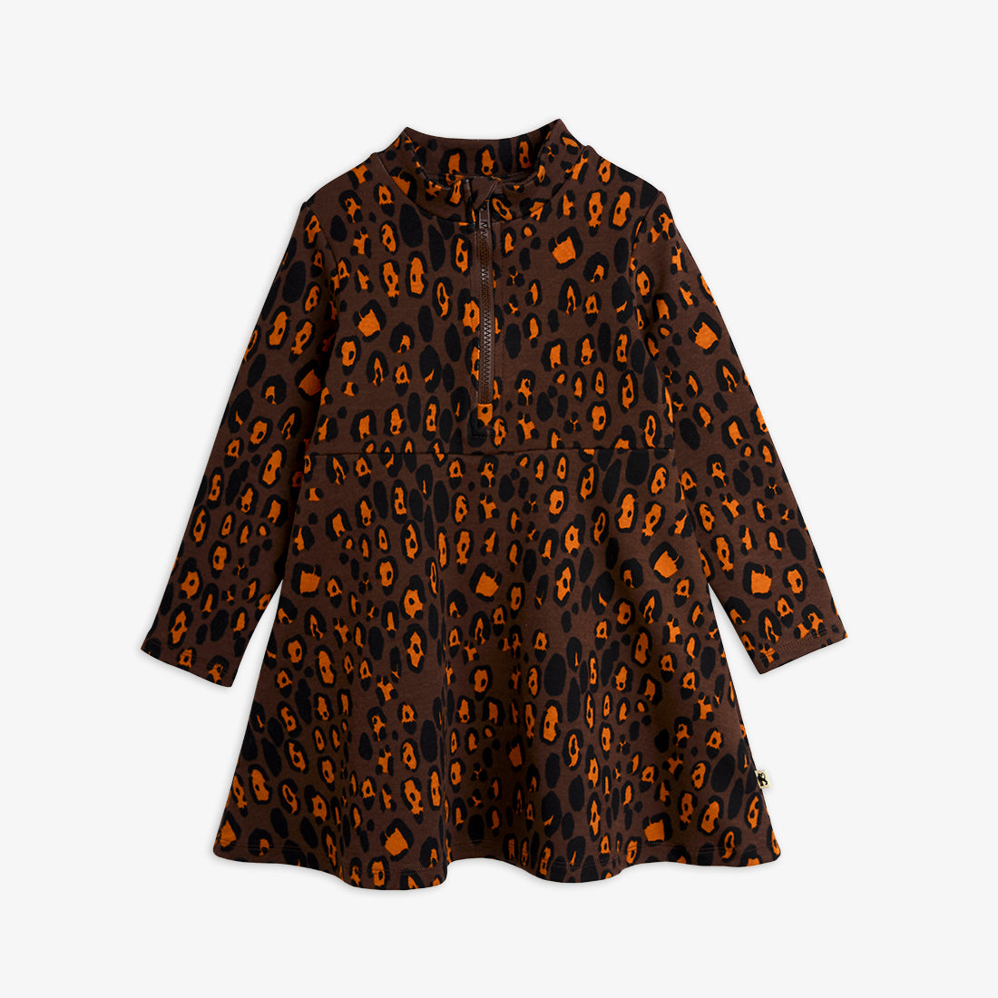 Leopard aop longsleeve dress, Mini rodini