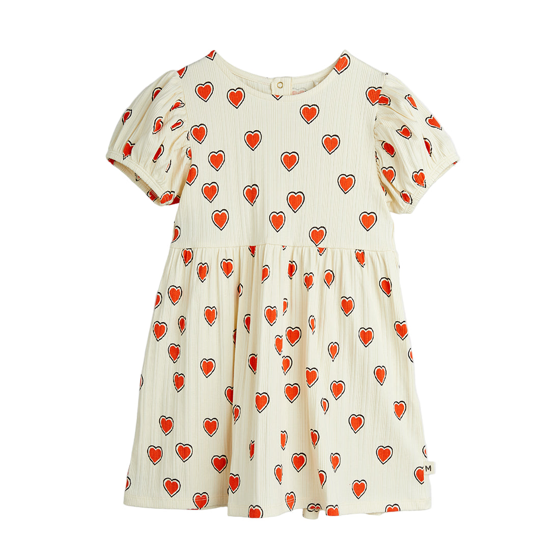 Outlined hearts aop ss dress, Mini Rodini