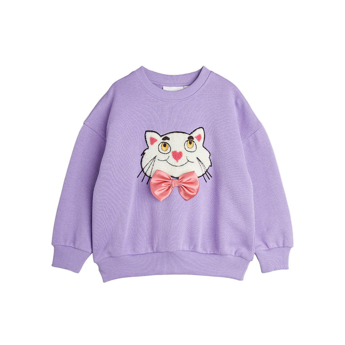 Cat with bowtie chenille sweatshirt, Mini Rodini
