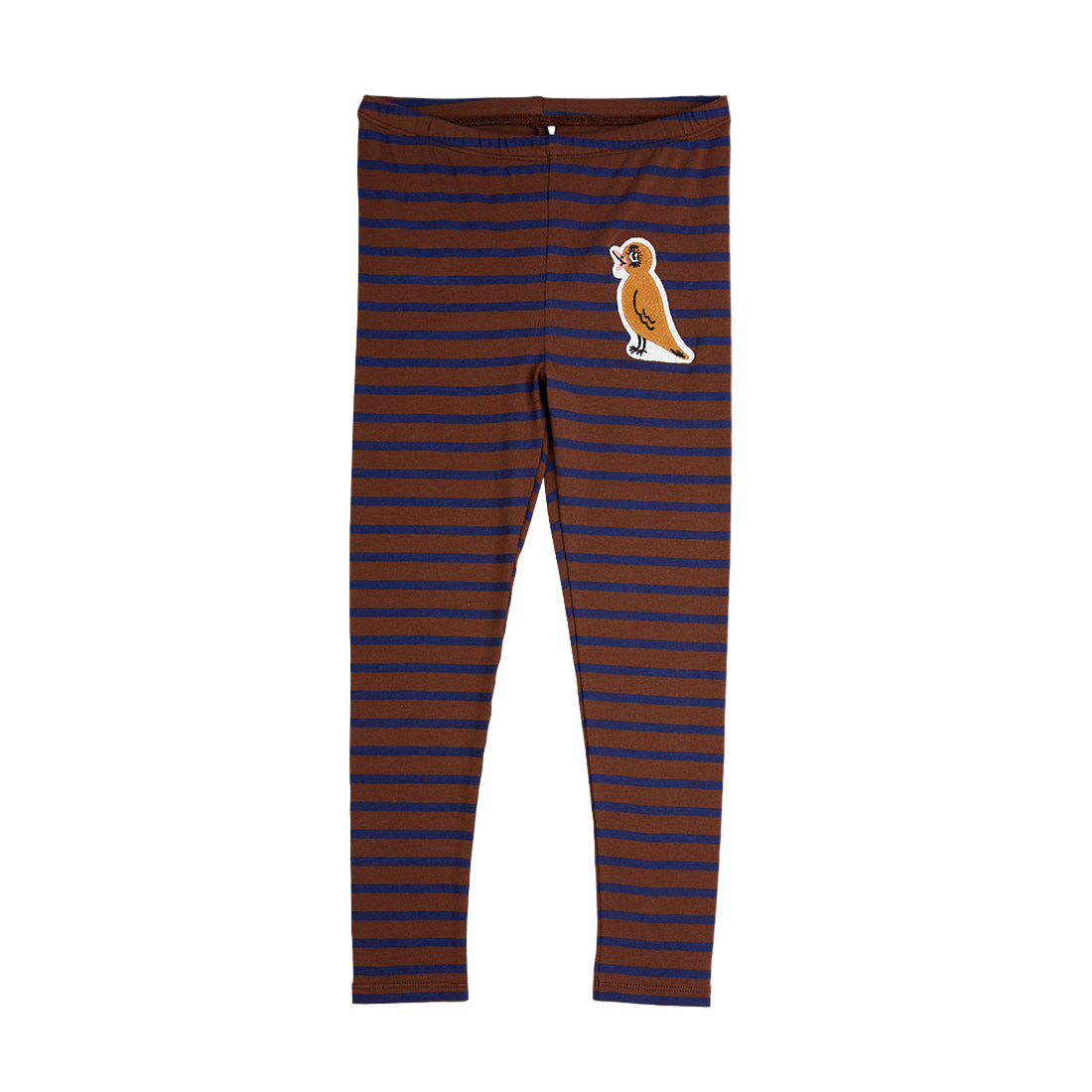 Stripe bird patch leggings, Mini Rodini