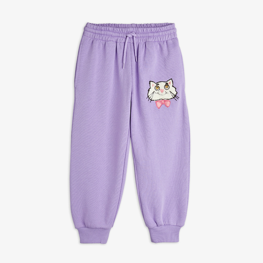 Cat with bowtie chenille sweatpants, Mini Rodini