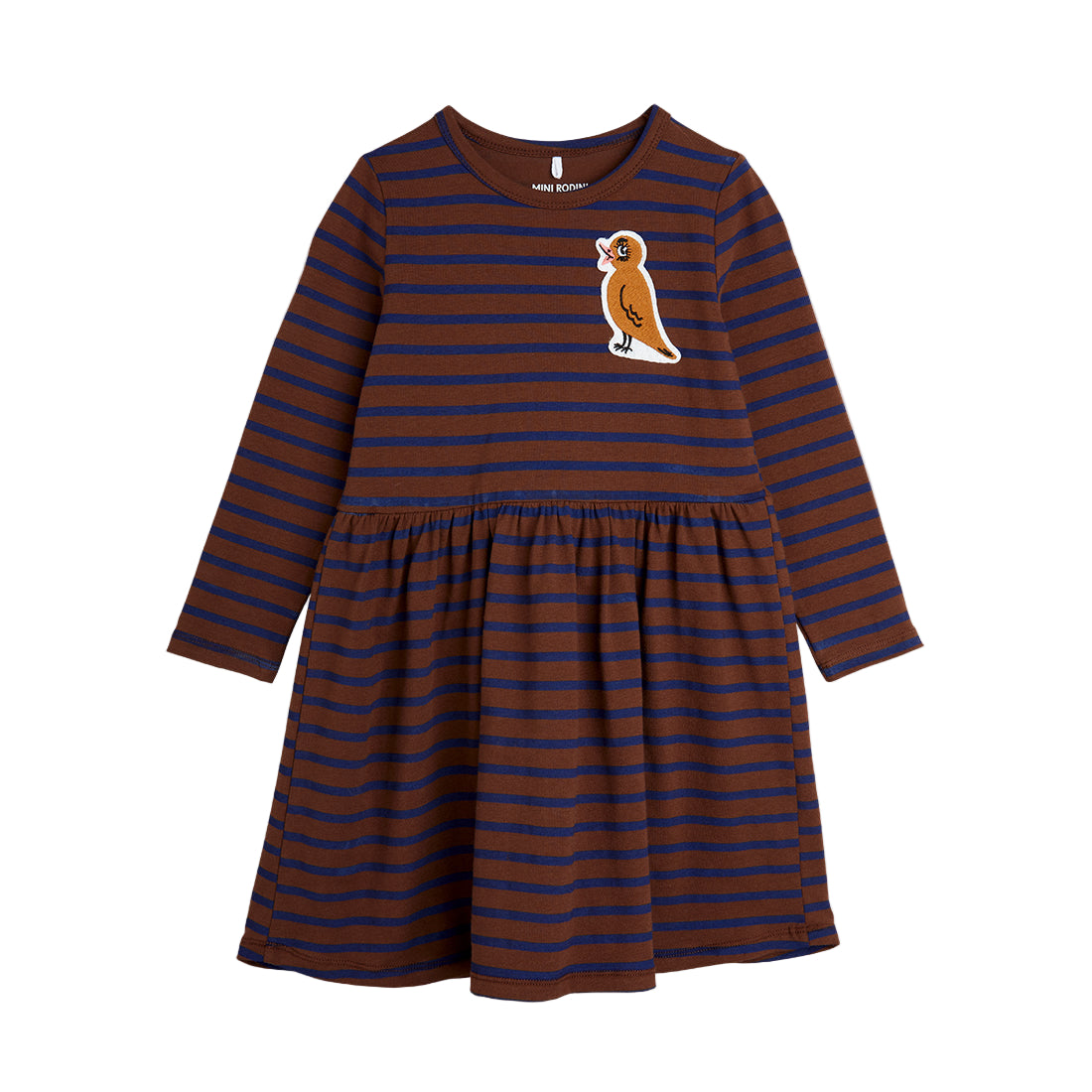 Stripe bird patch ls dress, Mini RodIni