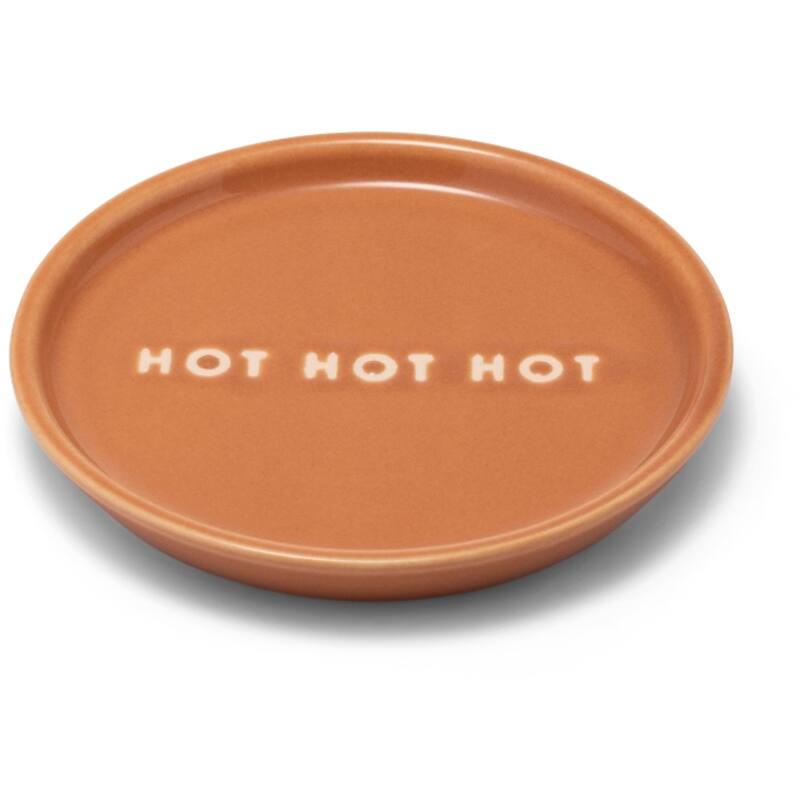 Ceramic petit four plate HOT HOT HOT terracotta ø8.5cm*