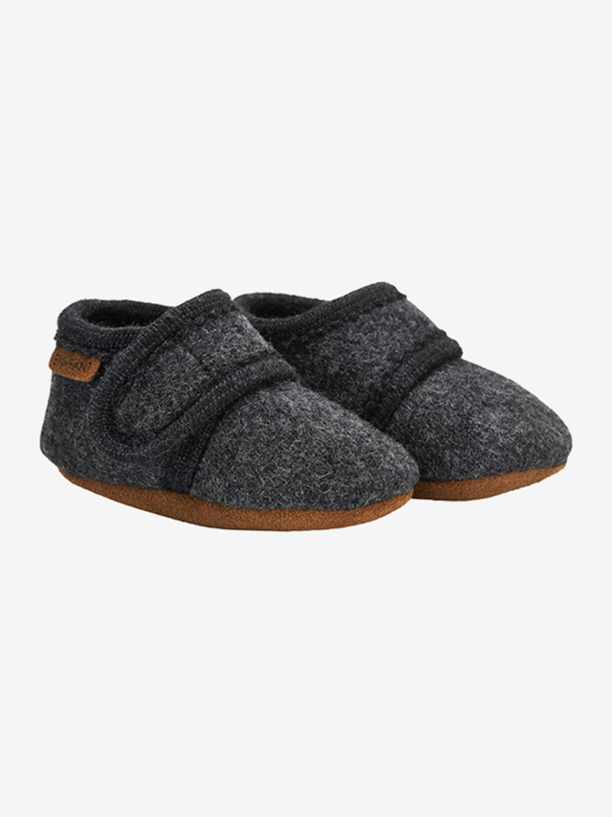 Baby wool slippers Dark grey, Enfant
