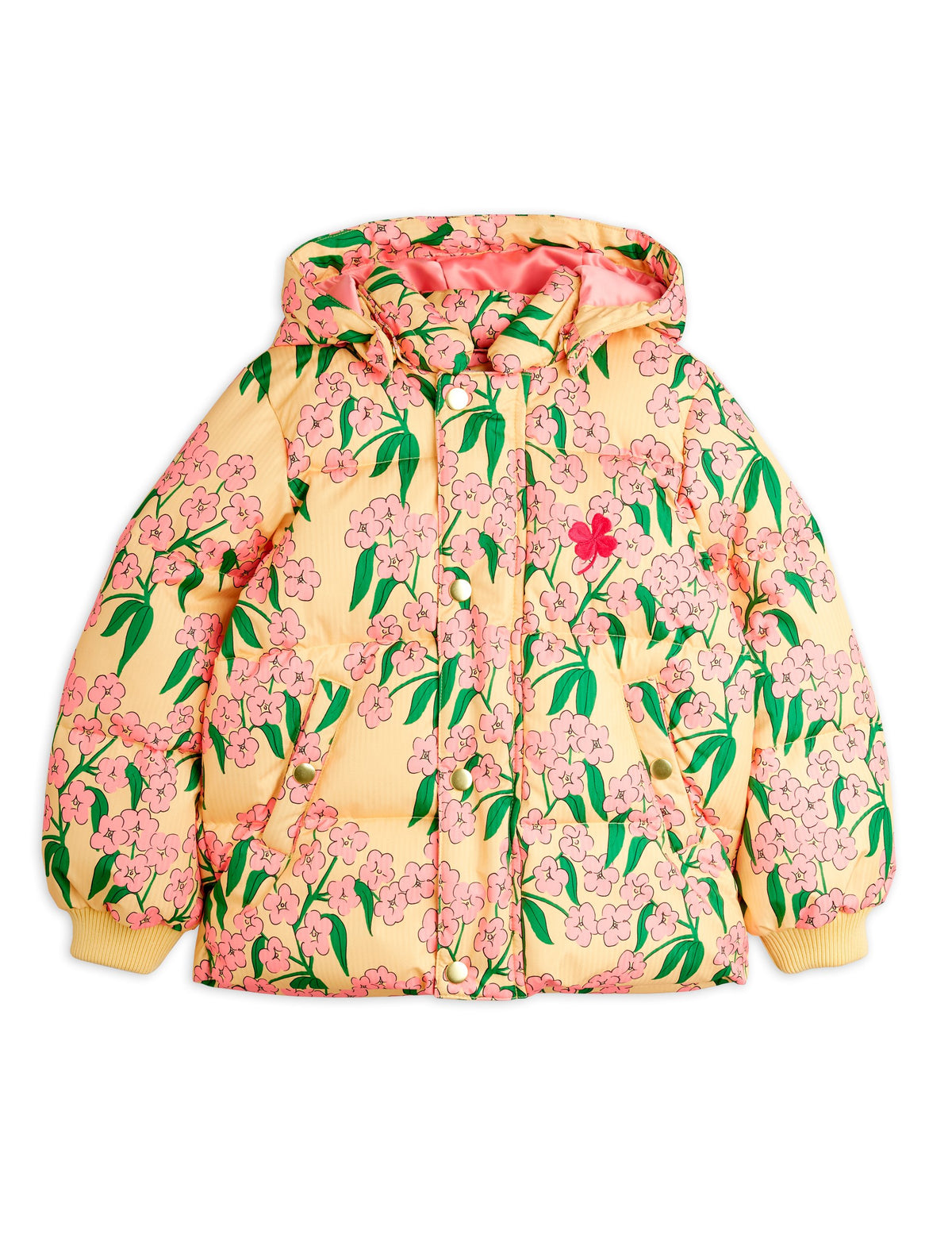 Alpine flowers aop hooded puffer, Mini Rodini