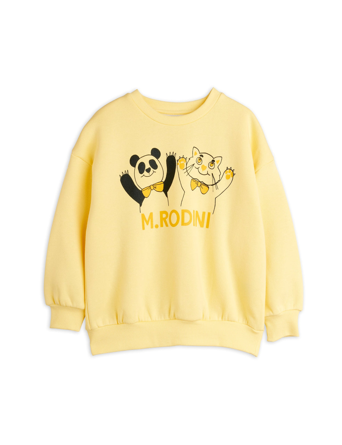 Panda & Cat sweater Yellow, Mini Rodini