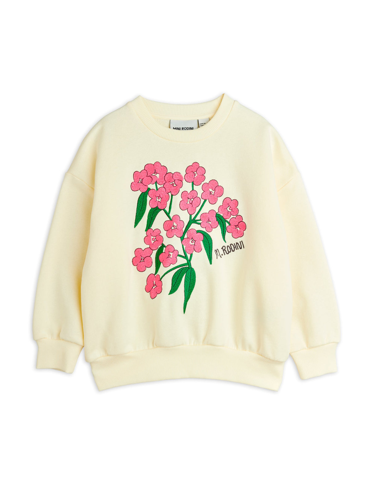 Alpine flowers embroidery sweater off white, Mini Rodini
