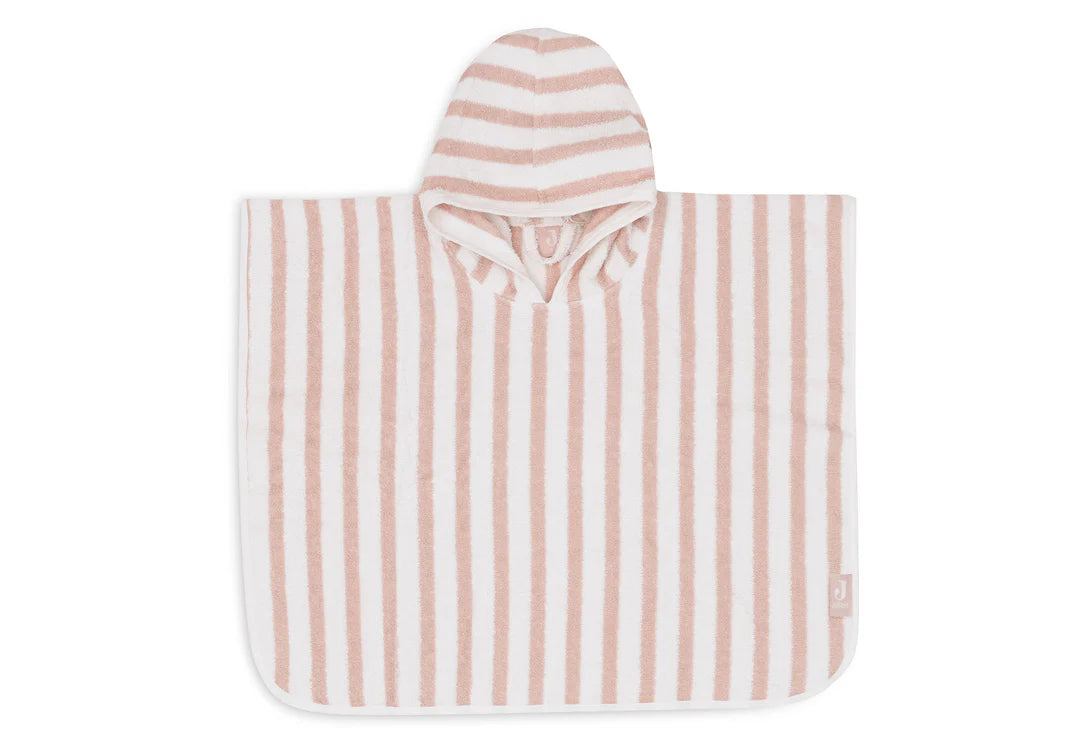 Badponcho Stripe Terry Wild rose GOTS, Jollein
