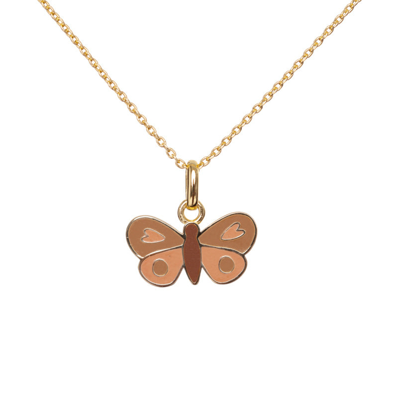 Necklace gold  enamal Butterfly, VanPauline Hedgehog & Deer