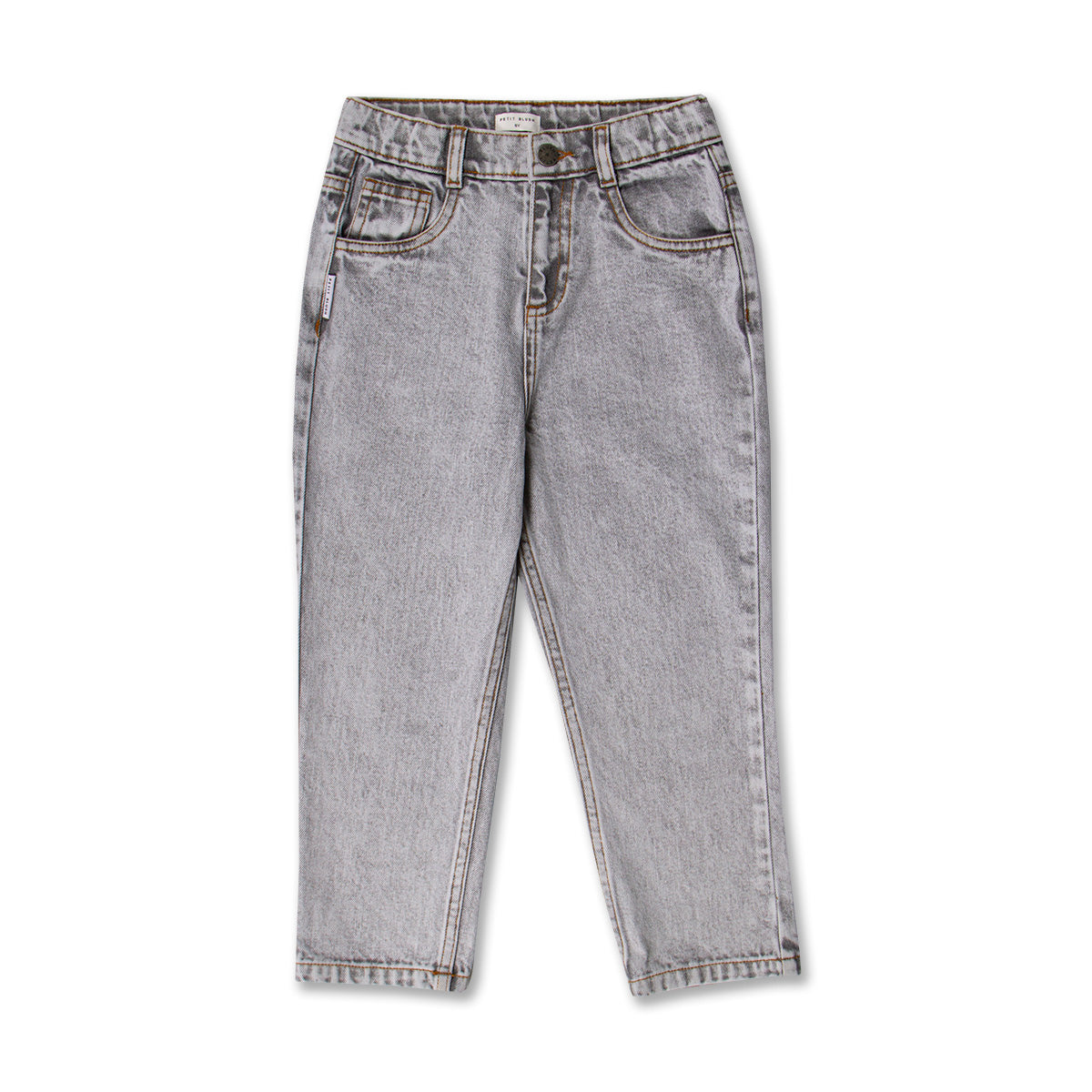 Baggy fit jeans washed light grey, Petit Blush