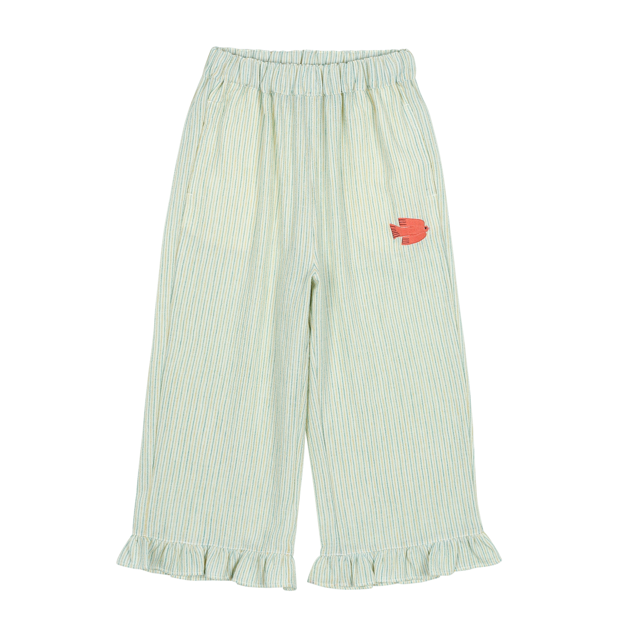 Bird stripe frill pants, Jelly Mallow