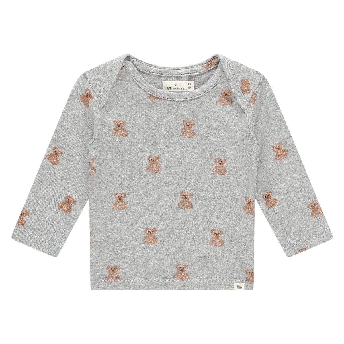 Baby longsleeve bear grey melange, A Tiny Story