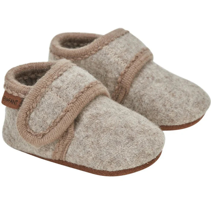 Baby wool slippers Sand Melange, Enfant