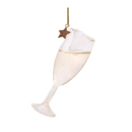 Kerstbal champagne glas, Vondels Hedgehog & Deer