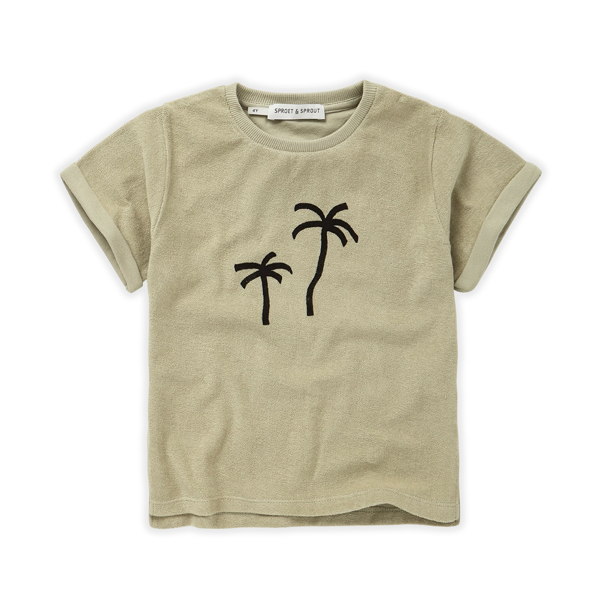 Terry T-shirt Palmtrees aloe vera, Sproet & Sprout