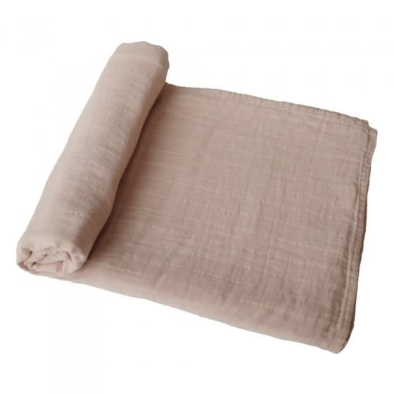 Mushie swaddle Pale Taupe Hedgehog & Deer