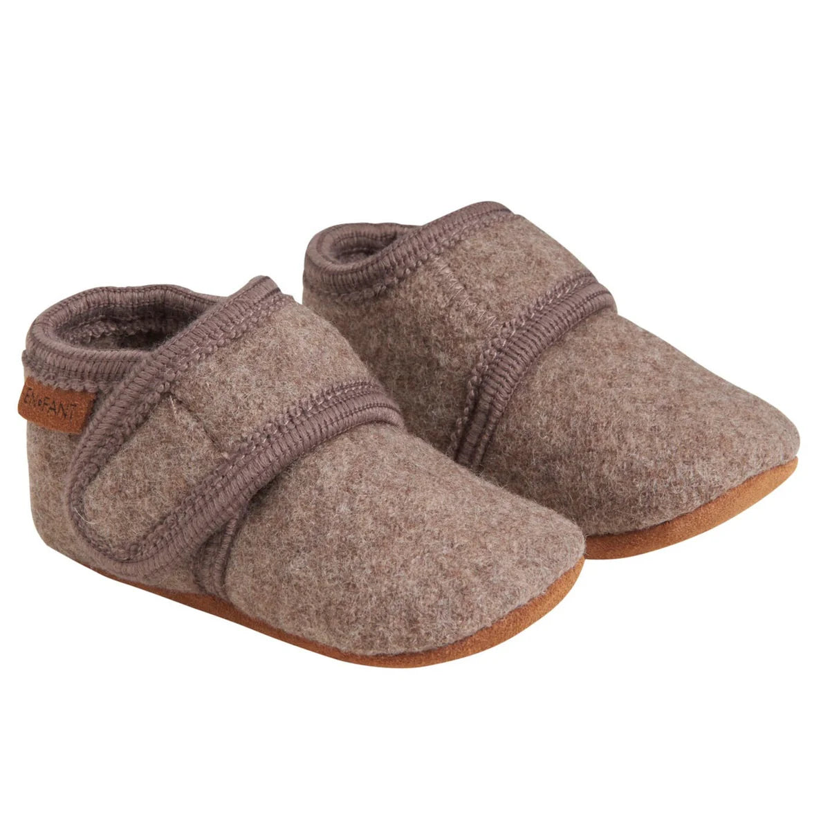 Baby wool slippers Walnut, Enfant