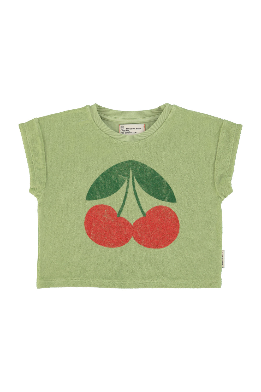 T-shirt light Olive cherry print, Piupiuchick