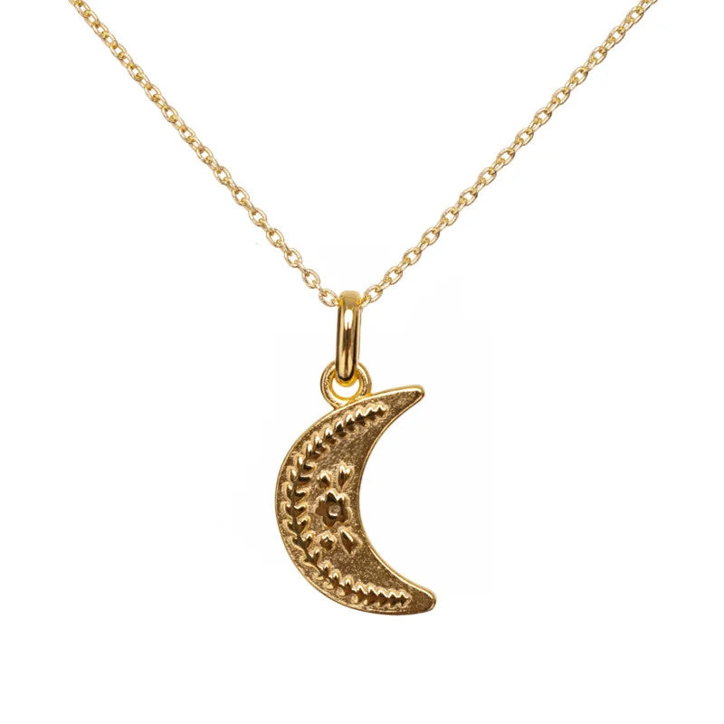 Necklace gold moon, VanPauline Hedgehog & Deer