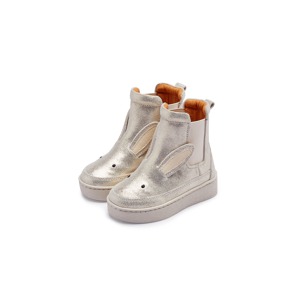 Kheera Boots | Bunny Silver Metallic Leather, Donsje Amsterdam