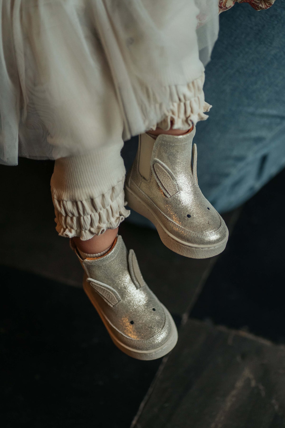 Kheera Boots | Bunny Silver Metallic Leather, Donsje Amsterdam