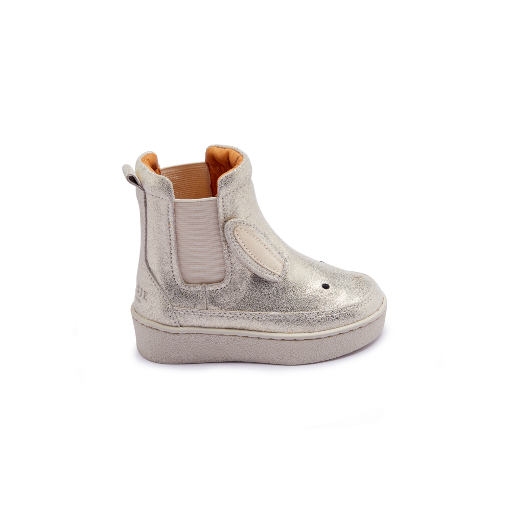 Kheera Boots | Bunny Silver Metallic Leather, Donsje Amsterdam