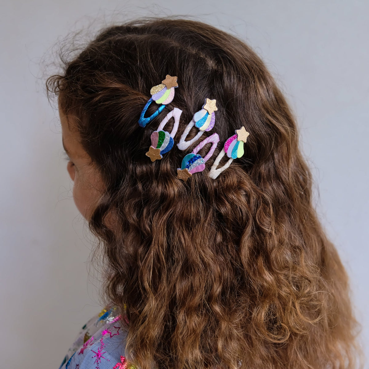 Chubby shooting star hairclips, Mimi & Lula.