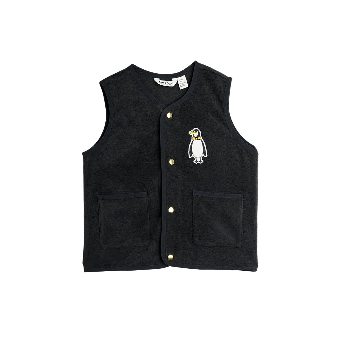 Penguin patch microfleece vest, Mini Rodini
