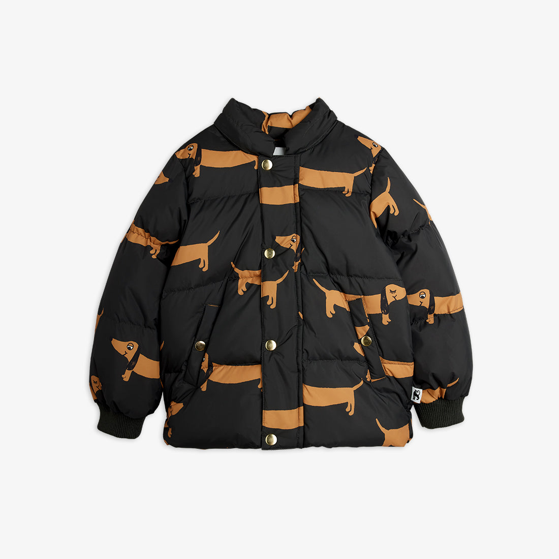 Dog aop hooded puffer, Mini Rodini