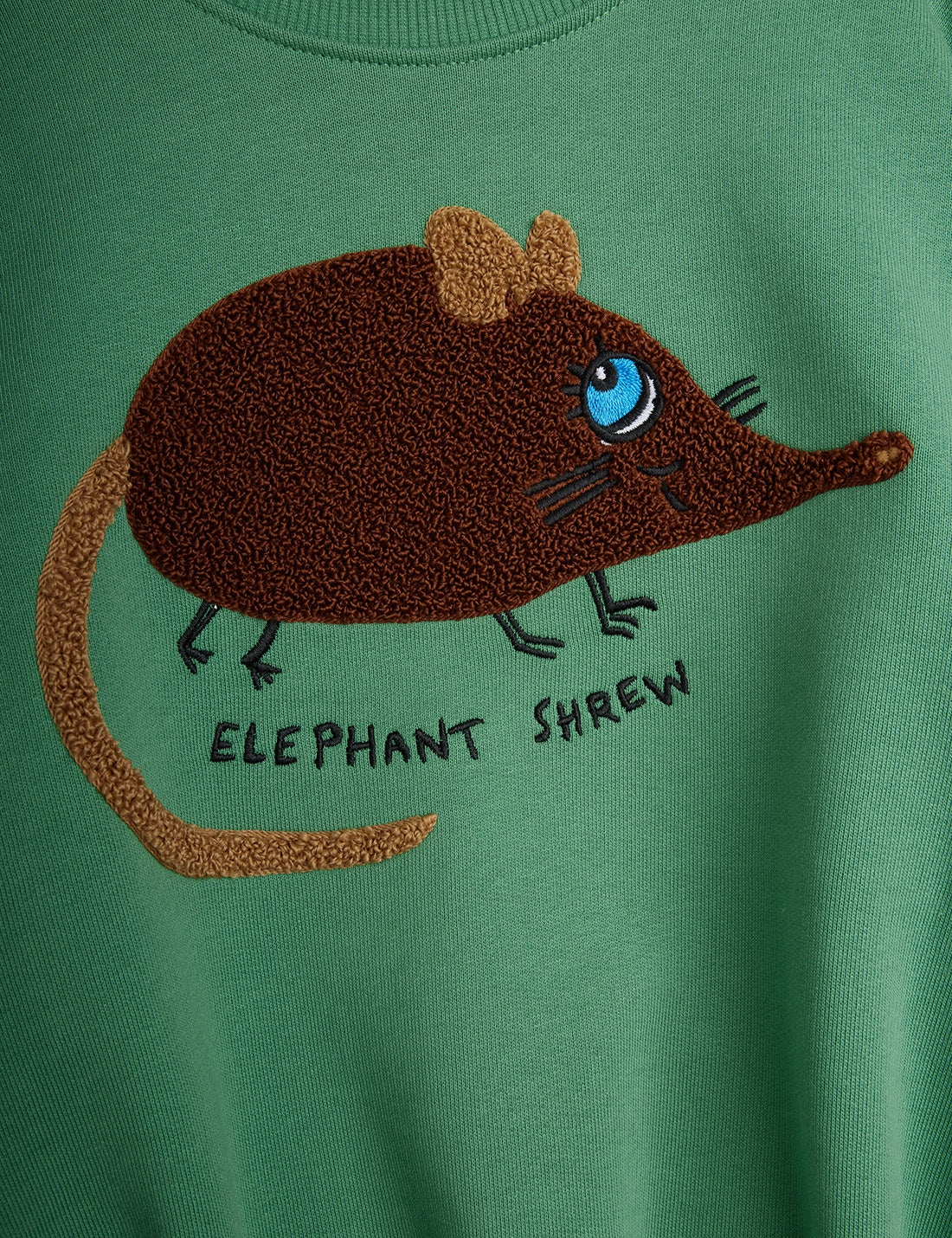 Elephant shrew chenille green sweatshirt , Mini Rodini
