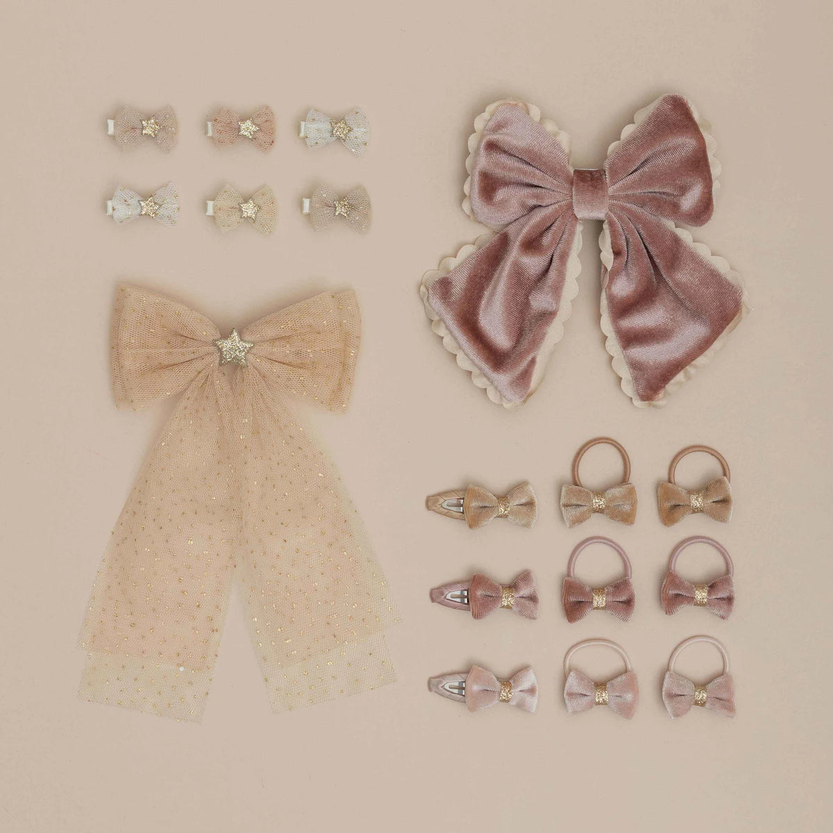 Scalloped edge velvet Bow, Mimi & Lula