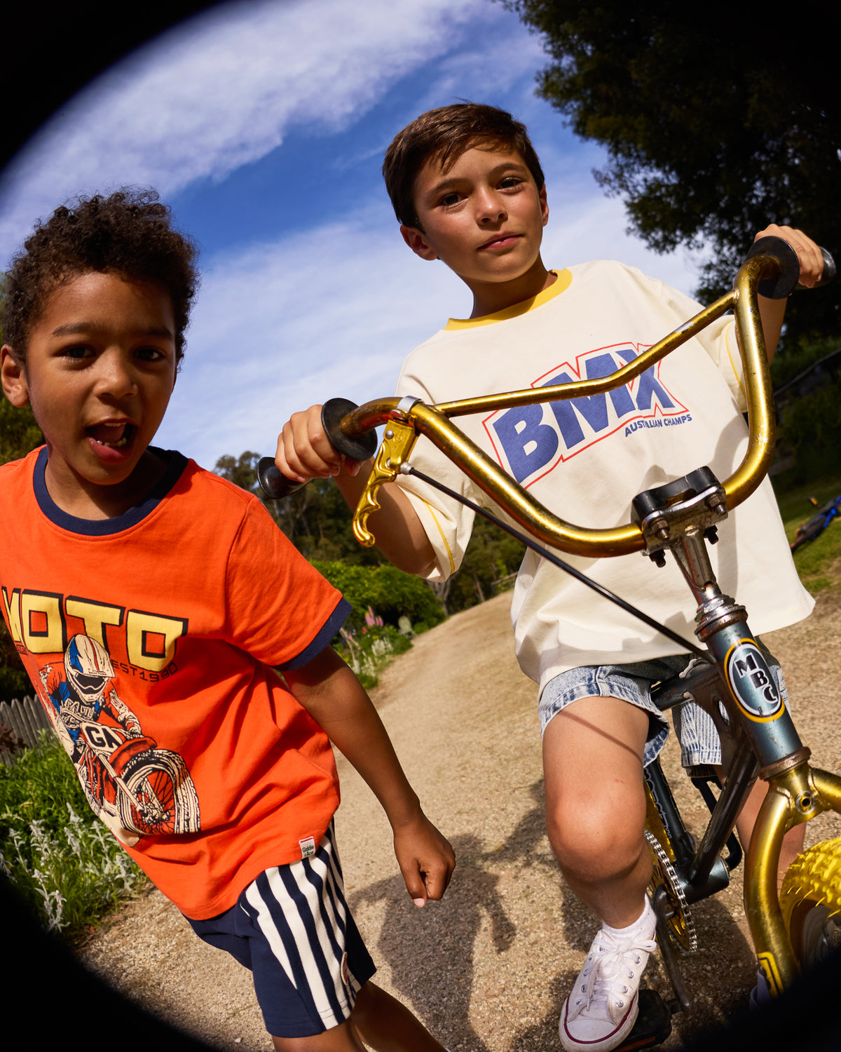 Moto ringer T-shirt, Goldie & Ace