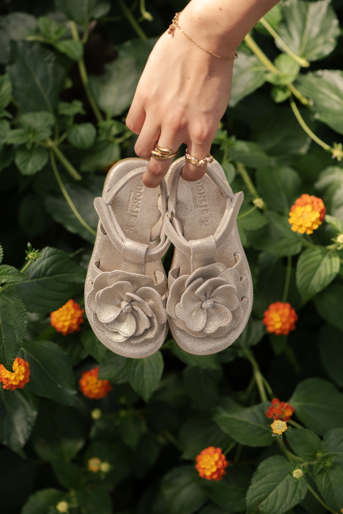 Iles Fields Sandals | Shimmer Buttercup, Donsje Amsterdam