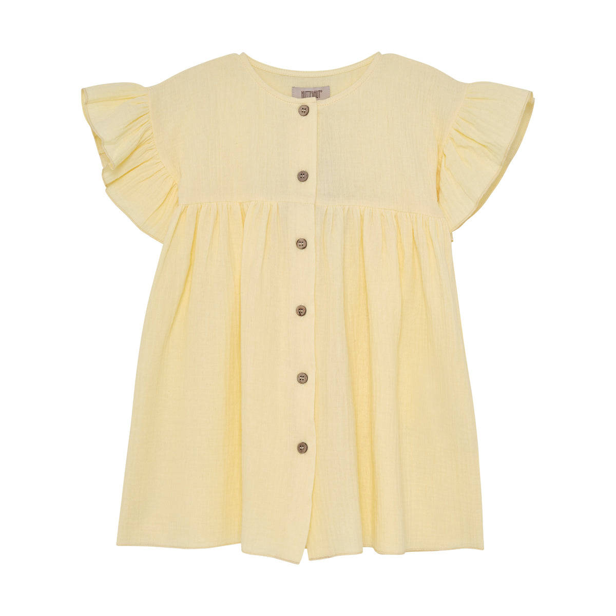 Dress SS Muslin double Cream, HUTTEliHUT