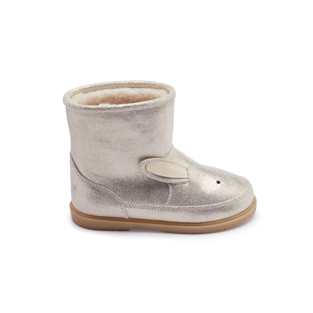 Xelly Boots | Bunny, Silver Metallic Leather, Donsje Amsterdam