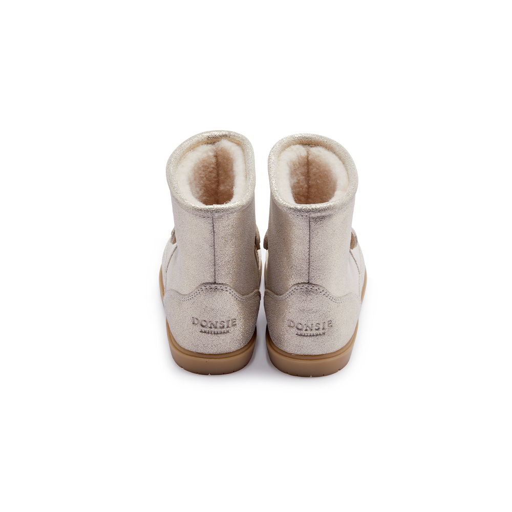Xelly Boots | Bunny, Silver Metallic Leather, Donsje Amsterdam