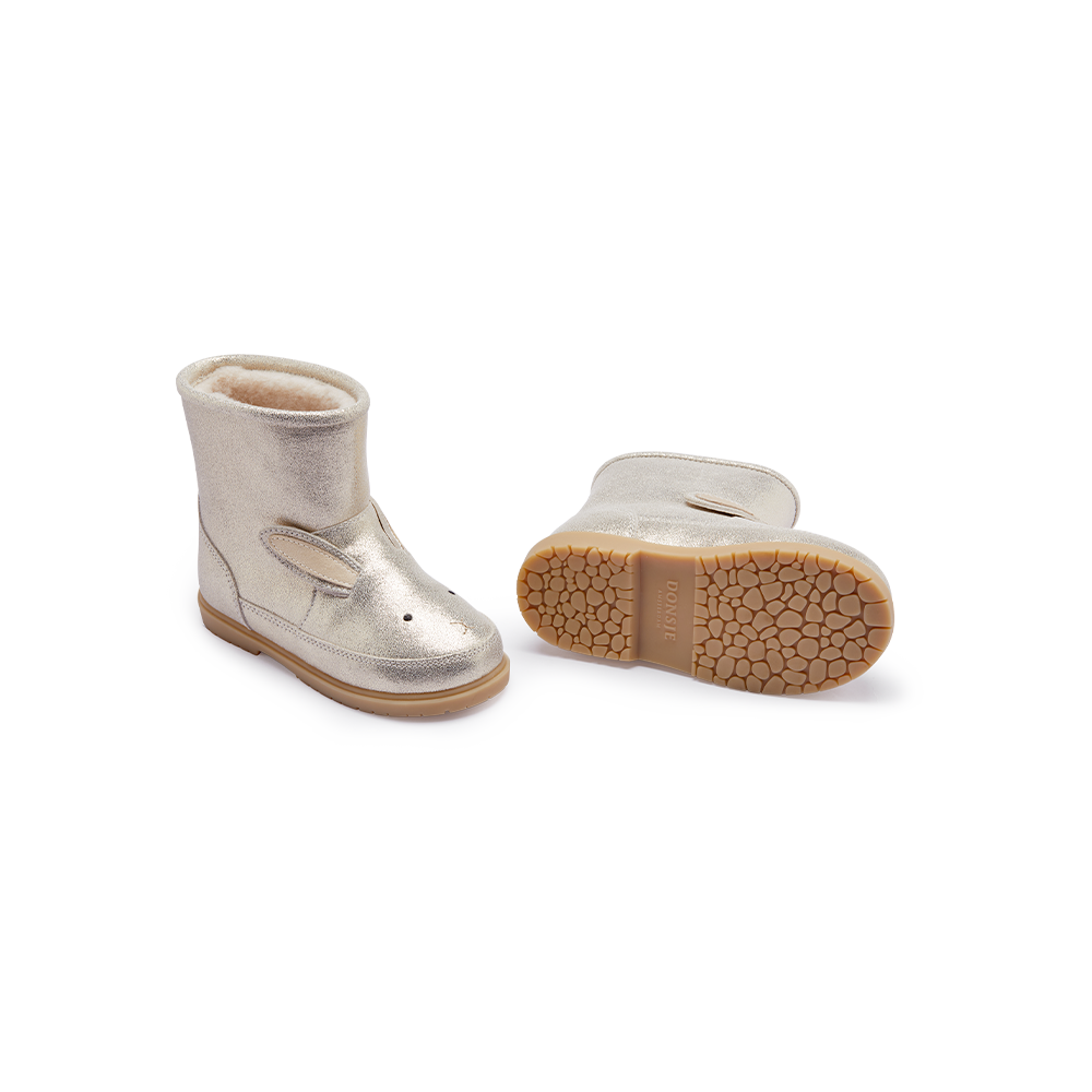 Xelly Boots | Bunny, Silver Metallic Leather, Donsje Amsterdam