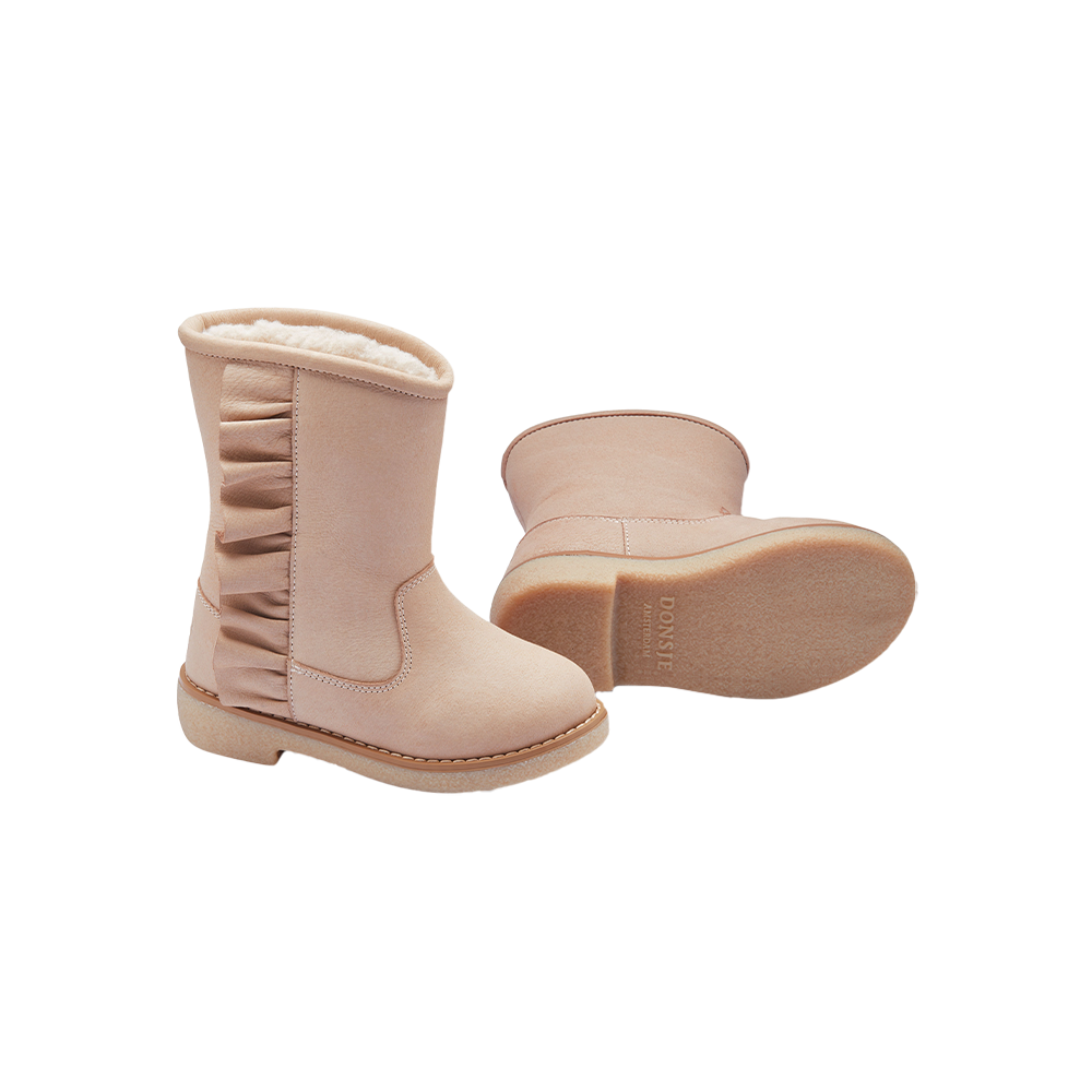Kirsti Boots Cream Leahter, Donsje Amsterdam