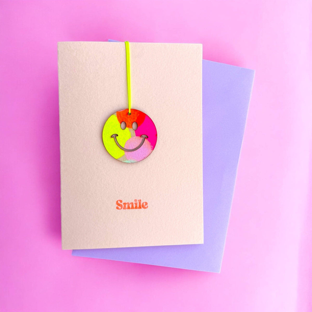 Kaart Glimlach Smiley,Pink Stories