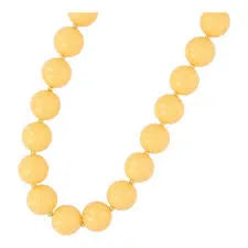 Ketting 16mm acryl kralen lichtgeel met 3mm gouden kraaltjes -