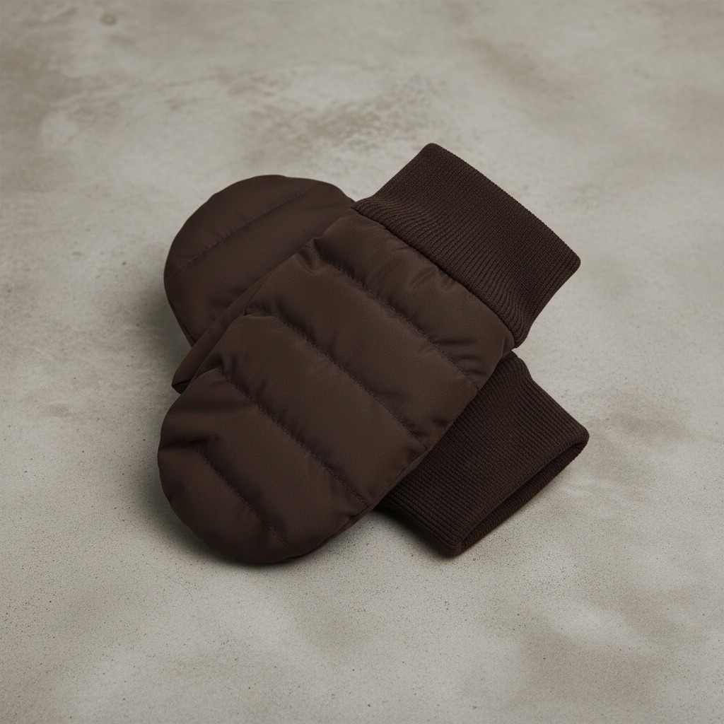 Mittens Waterproof fabric coffee bean, Enfant