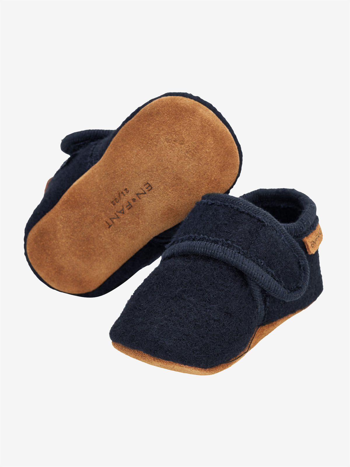 Baby wool slippers Navy, Enfant