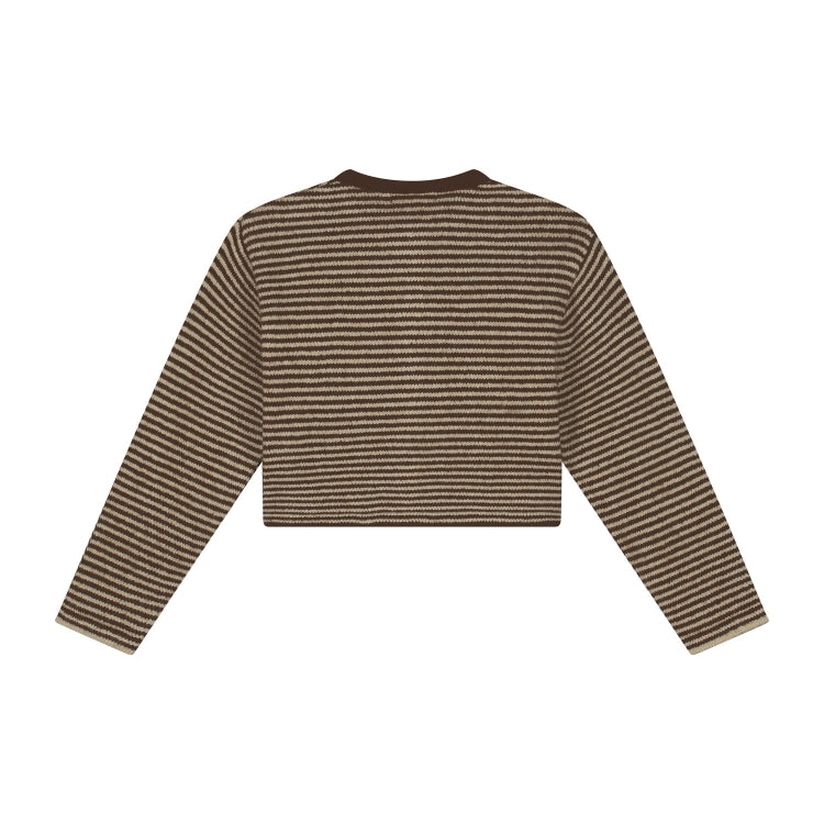 Jade Cardigan Brown stripes, Charlie Petite