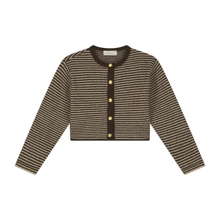 Jade Cardigan Brown stripes, Charlie Petite