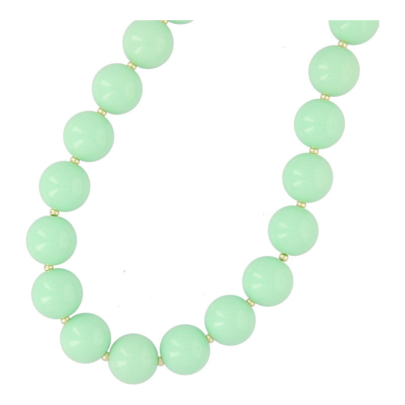 Ketting 16mm acryl kralen mint met 3mm gouden kraaltjes