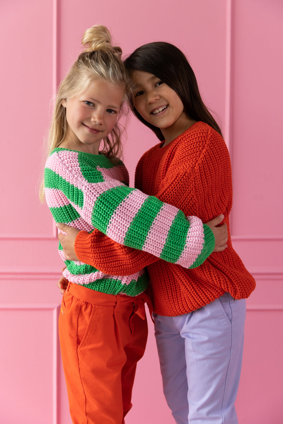 Chunky knitted sweater Spring stripes, Yuki kidswear