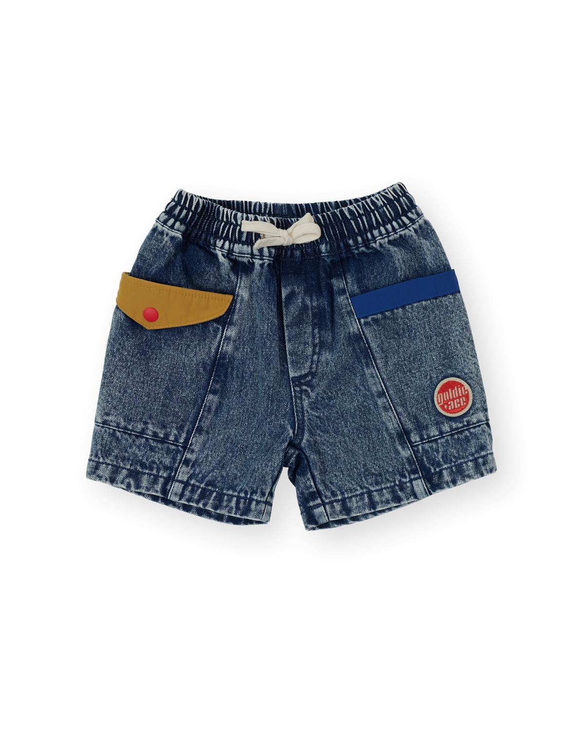 Colorblock vintage denim shorts, Goldie & Ace
