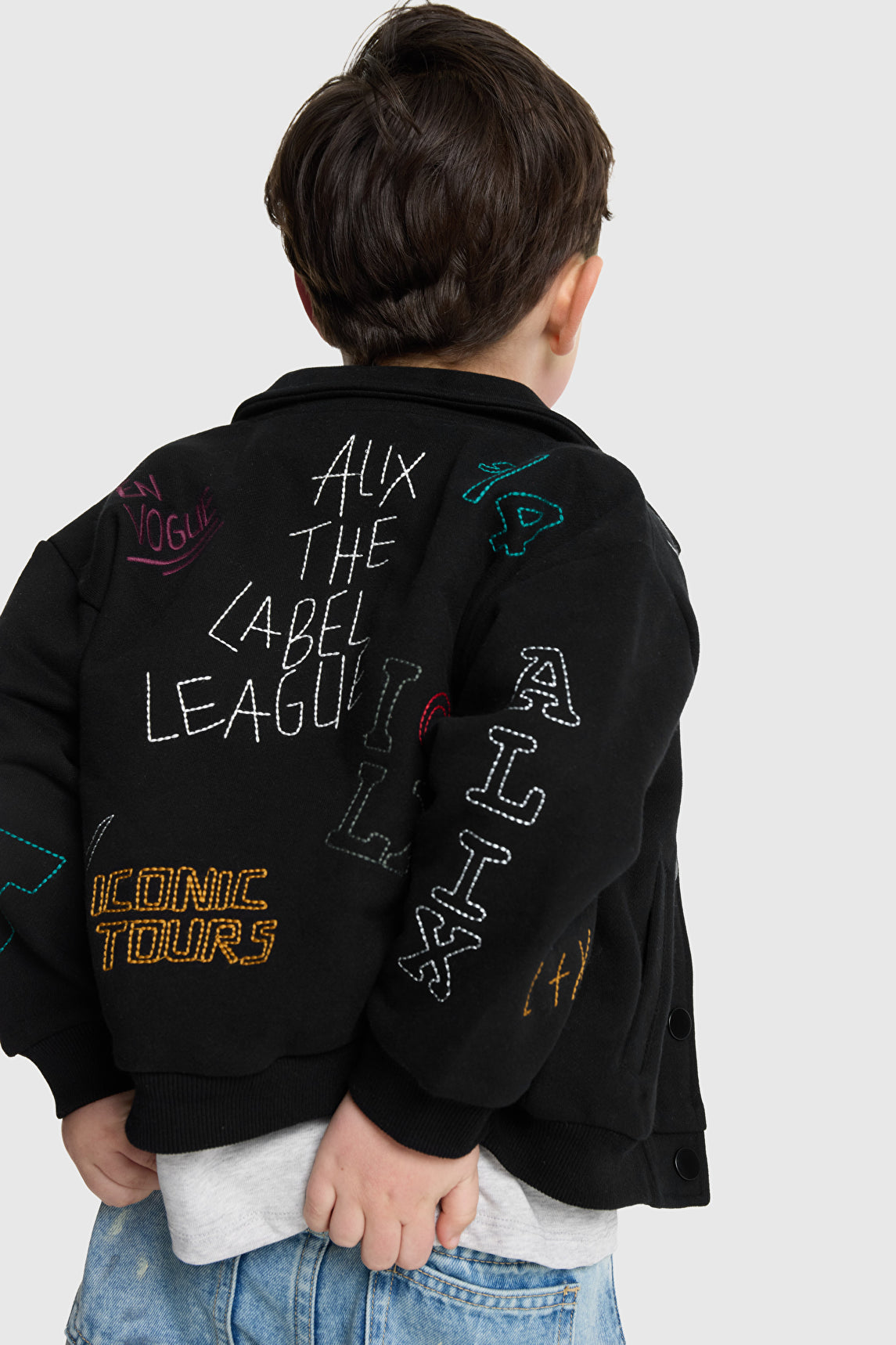 Kids knitted patches jacket, alix the label