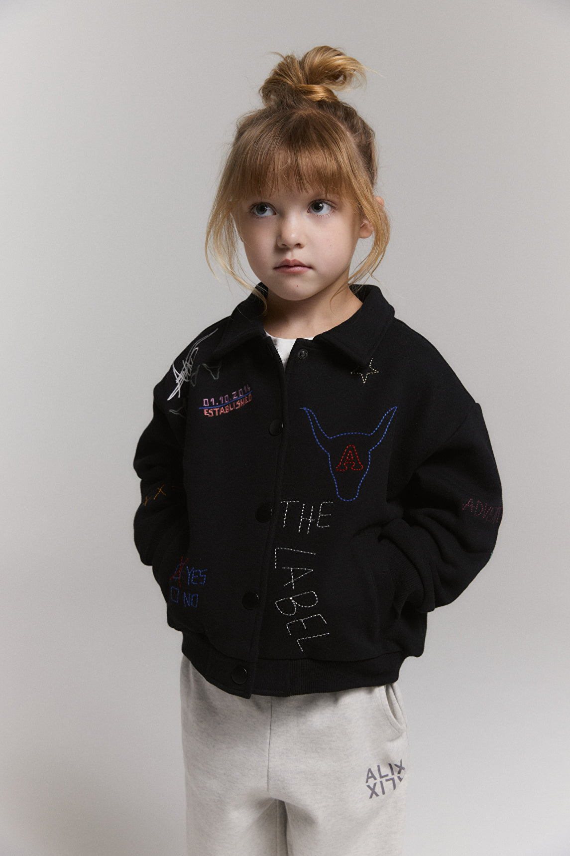 Kids knitted patches jacket, alix the label