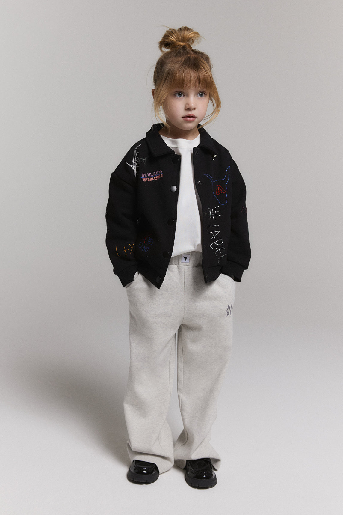 Kids knitted patches jacket, alix the label